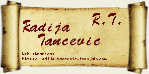 Radija Tančević vizit kartica